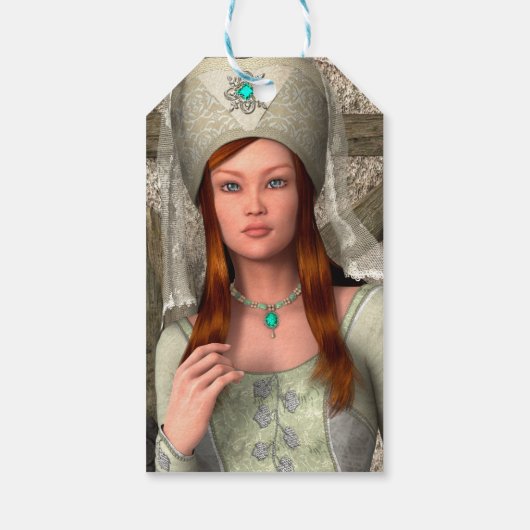 Middeleeuwse Dame Cadeaulabel (Achterkant)