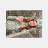 Middeleeuwse Dame Fleece Deken (Voorkant (Horizontaal))