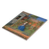 Middeleeuwse dame in de rozentuin tegeltje (Zijkant)