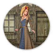 Middeleeuwse Dame Keramische Knop (Voorkant)
