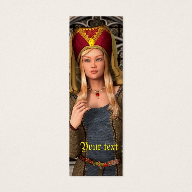 Middeleeuwse dame mini visitekaartjes (Voorkant)