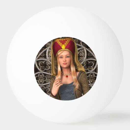 Middeleeuwse Dame Pingpongbal (Voorkant)