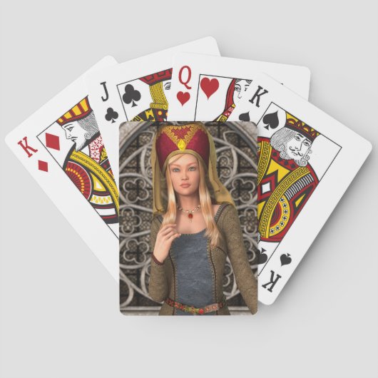 Middeleeuwse Dame Pokerkaarten (Achterkant)
