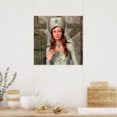Middeleeuwse Dame Poster (Keuken)