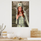 Middeleeuwse Dame  Poster (Keuken)