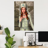 Middeleeuwse Dame  Poster (Thuiskantoor)