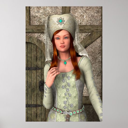 Middeleeuwse Dame  Poster (Voorkant)