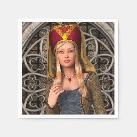 Middeleeuwse Dame Servet (Voorkant)