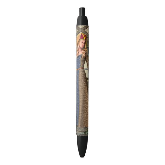 Middeleeuwse Dame Zwarte Inkt Pen (Voorkant Verticaal)