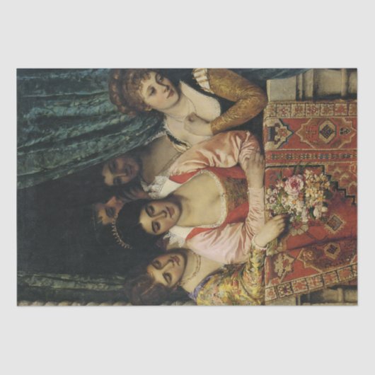 Middeleeuwse dames op een balkon tissuepapier (Voorkant)