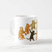 Middeleeuwse Dancing Cats Mok | marginale Man (Voorkant links)
