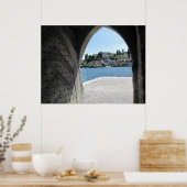 Middeleeuwse deur naar de rivier poster (Keuken)