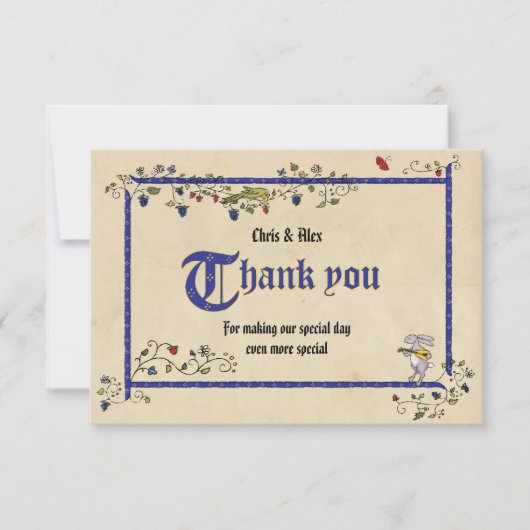 Middeleeuwse dieren bedanken u platte kaart (Voorkant)