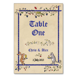 Middeleeuwse dieren tafel nr. kaart met naam van h