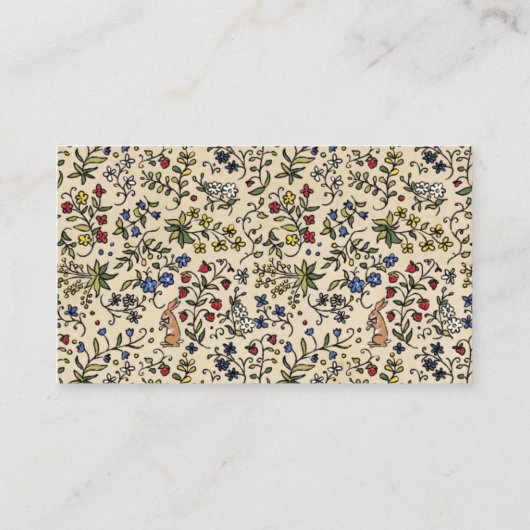 Middeleeuwse dieren vlak gepersonaliseerd plaatska plaatskaartje (Achterkant)