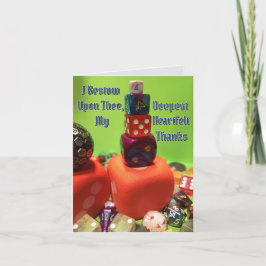 Middeleeuwse dobbelstenen bedankkaart