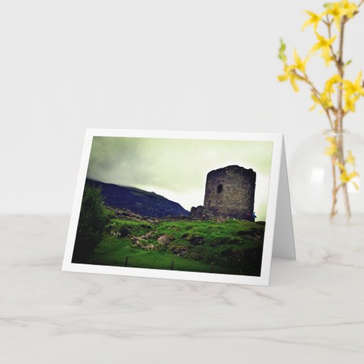 Middeleeuwse Dolbadarn Castle, Noord-Wales Kaart (Gele Bloem)