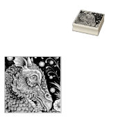 MIDDELEEUWSE DRAAK FANTASY RUBBER STEMPEL Close Up (Gestempeld)
