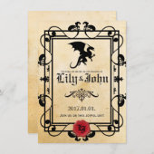  middeleeuwse draak kaart (Voorkant / Achterkant)