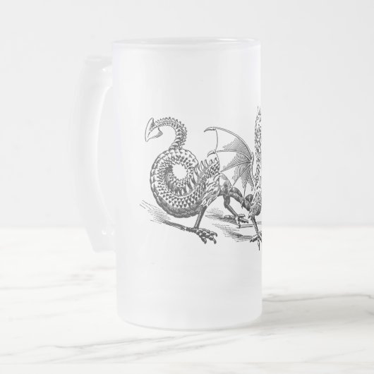  middeleeuwse draak matglas bierpul (Voorkant links)