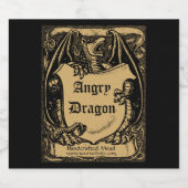  middeleeuwse draak met schildcartouche bier etiket (Enkel label)