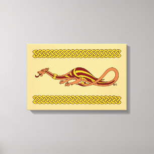 Middeleeuwse Draak Ontwerp 2015 Canvas Afdruk