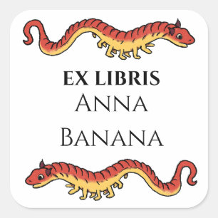 Middeleeuwse Draak Worm Hagedis Boekenlegger Vierkante Sticker