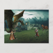 Middeleeuwse Dragon Elf Princess Knight Briefkaart (Voorkant)