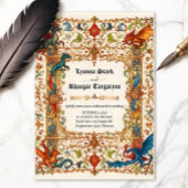 Middeleeuwse Dragon Invitation, het oude Manuscrip Kaart