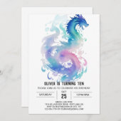 Middeleeuwse Dragon's Mythische Verjaardag Kaart (Voorkant / Achterkant)