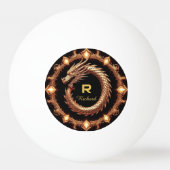🐉 Middeleeuwse Draken Crest Naam Ring Frame Emble Pingpongbal (Achterkant)