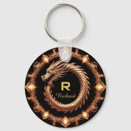 🐉 Middeleeuwse Draken Kam Naam Ring Frame Embleem Sleutelhanger