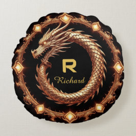 🐉 Middeleeuwse Draken Kam Namen Ring Frame Emblee Rond Kussen