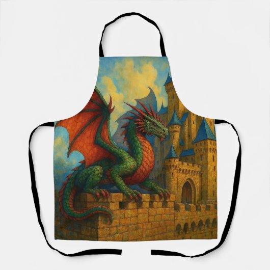 Middeleeuwse Draken Kasteel Beschermer Schort (Voorkant)