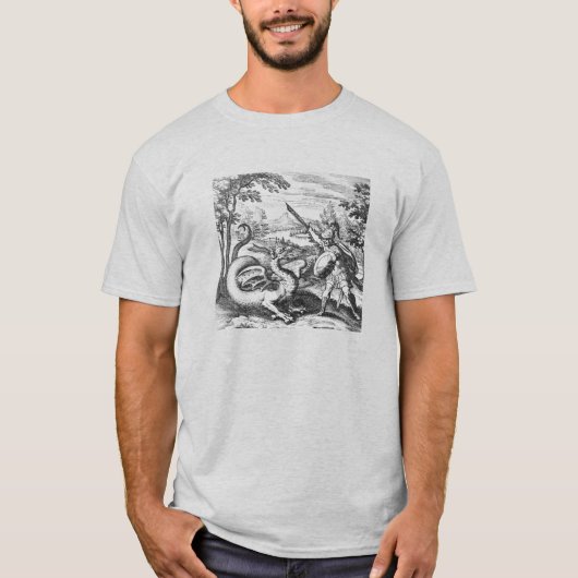 Middeleeuwse Drakenkrijger T-shirt (Voorkant)