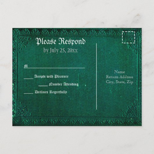 Middeleeuwse Drakenzwaard  RSVP-kaart Uitnodiging Briefkaart (Achterkant)