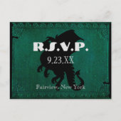 Middeleeuwse Drakenzwaard  RSVP-kaart Uitnodiging Briefkaart (Voorkant)