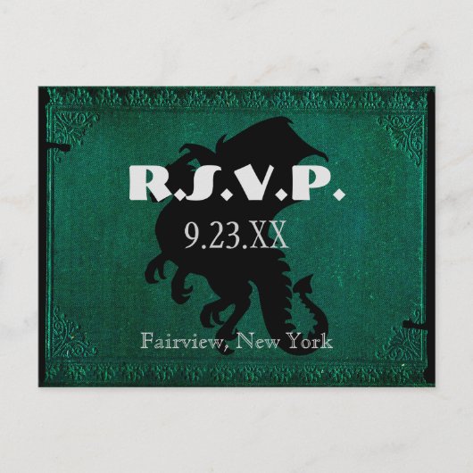 Middeleeuwse Drakenzwaard RSVP-kaart Uitnodiging Briefkaart (Voorkant)