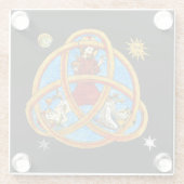 Middeleeuwse Drie-eenheid God, Jezus en Heilige Ge Glazen Onderzetter (Achterkant)