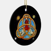 Middeleeuwse Drie-eenheid God, Jezus en Heilige Ge Keramisch Ornament (Rechts)