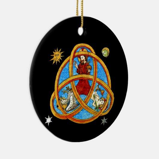 Middeleeuwse Drie-eenheid God, Jezus en Heilige Ge Keramisch Ornament (Rechts)