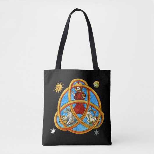 Middeleeuwse Drie-eenheid God, Jezus en Heilige Ge Tote Bag (Voorkant)
