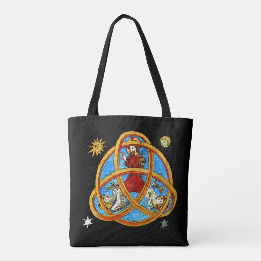 Middeleeuwse Drie-eenheid God, Jezus en Heilige Ge Tote Bag (Achterkant)