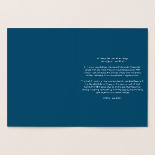 Middeleeuwse driehoekige Chanoeka-lamp Folie Kaarten (Binnen)