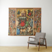 MIDDELEEUWSE DRUIVEN WIJNGAARD OOGST Antieke wijns Wandkleed (In Situ (horizontaal))