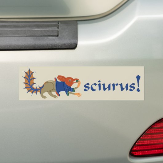 middeleeuwse eekhoorn-ding Bumpersticker (Op auto)