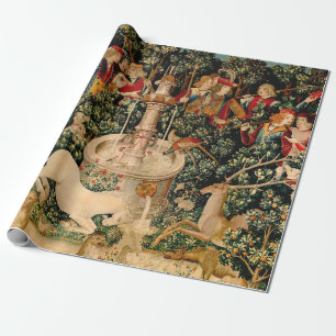 Middeleeuwse Eenhoorn Wandtapijten Print: Met Cloi Cadeaupapier