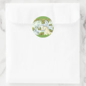 MIDDELEEUWSE EENHOORNKUDDE, PAARDEN, HENGST Fantas Ronde Sticker (Tas)