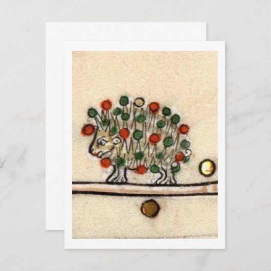 Middeleeuwse egelendief kaart (Voorkant / Achterkant)