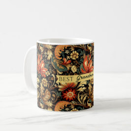 Middeleeuwse Elegante Bloemen  Mok